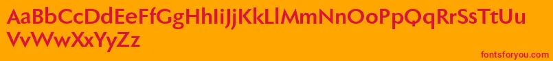Fabersanspro75reduced Font – Red Fonts on Orange Background