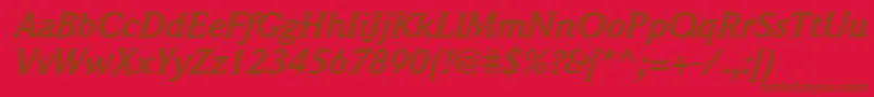 WeidemannstdBolditalic Font – Brown Fonts on Red Background