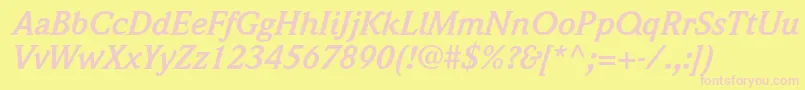 WeidemannstdBolditalic Font – Pink Fonts on Yellow Background