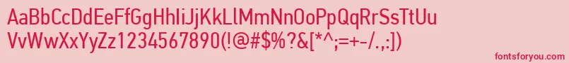 PfdintextcondproRegular Font – Red Fonts on Pink Background