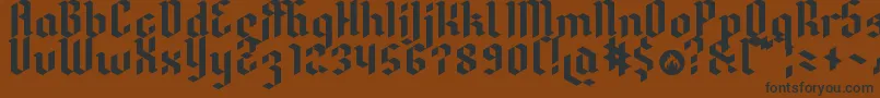 Dreifraktur-Schriftart – Schwarze Schriften auf braunem Hintergrund