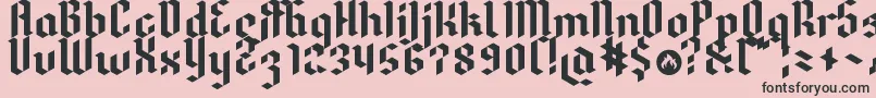 フォントDreifraktur – ピンクの背景に黒い文字