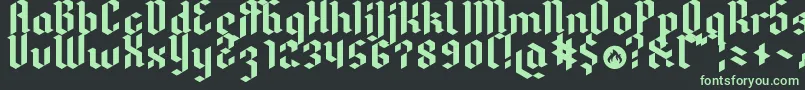 Dreifraktur Font – Green Fonts on Black Background