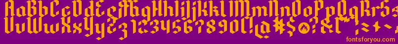 fuente Dreifraktur – Fuentes Naranjas Sobre Fondo Morado