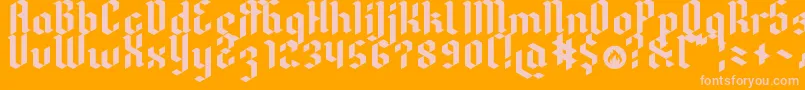 Dreifraktur-Schriftart – Rosa Schriften auf orangefarbenem Hintergrund