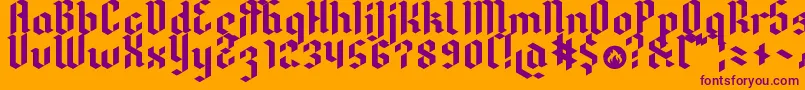 Dreifraktur-Schriftart – Violette Schriften auf orangefarbenem Hintergrund