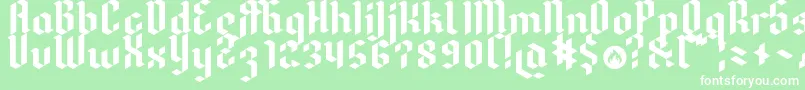 Dreifraktur Font – White Fonts on Green Background