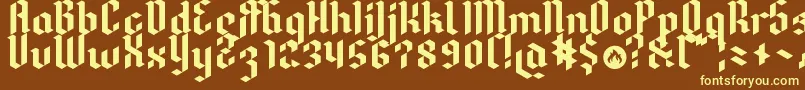 Шрифт Dreifraktur – жёлтые шрифты на коричневом фоне