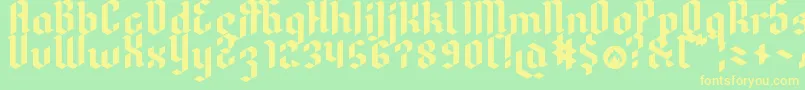 Dreifraktur Font – Yellow Fonts on Green Background