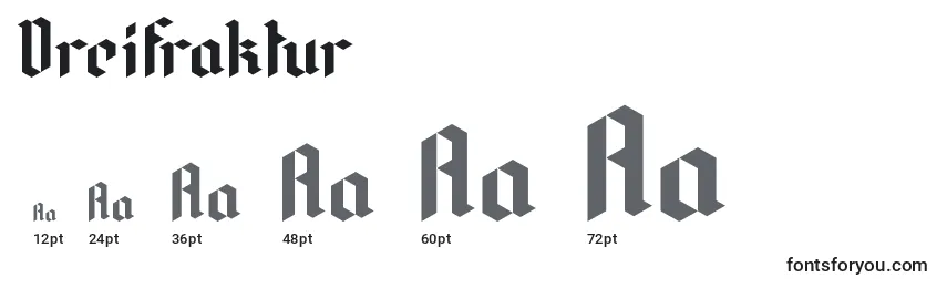 Размеры шрифта Dreifraktur