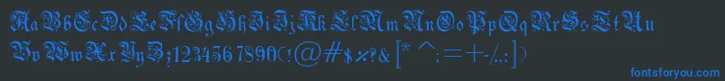 Drpodr Font – Blue Fonts on Black Background