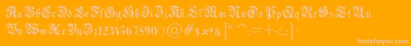 Weitere Informationen zur Drpodr-Schriftart Drpodr-Schriftart – Rosa Schriften auf orangefarbenem Hintergrund