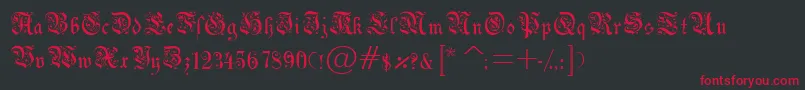 フォントDrpodr – 黒い背景に赤い文字