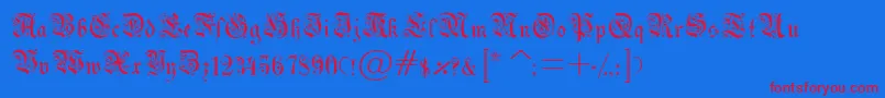 フォントDrpodr – 赤い文字の青い背景