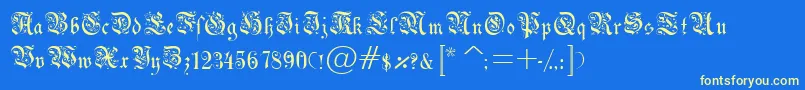 Drpodr Font – Yellow Fonts on Blue Background