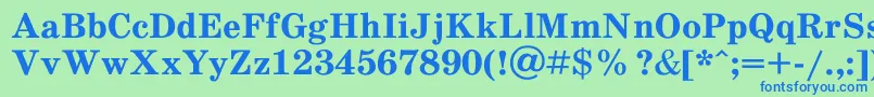 Schoolb1 Font – Blue Fonts on Green Background