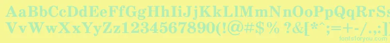 Schoolb1 Font – Green Fonts on Yellow Background