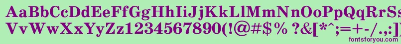 Schoolb1 Font – Purple Fonts on Green Background