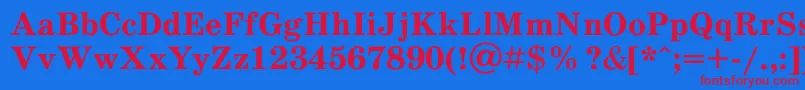 Schoolb1 Font – Red Fonts on Blue Background