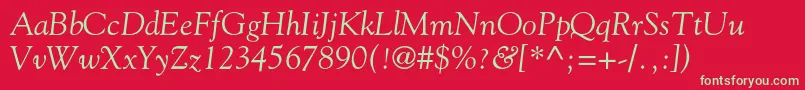 GoudystdItalic Font – Green Fonts on Red Background