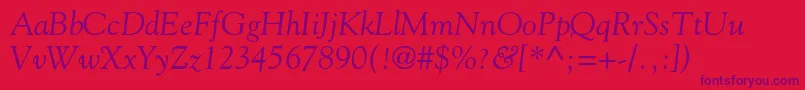 GoudystdItalic Font – Purple Fonts on Red Background