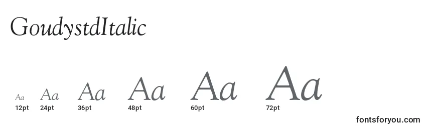 GoudystdItalic Font Sizes