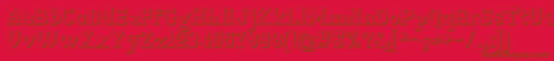 Retrotown3D Font – Brown Fonts on Red Background