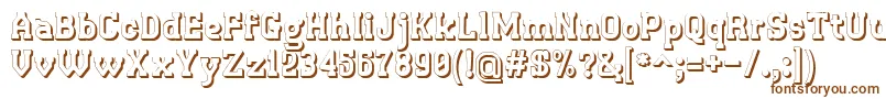 Retrotown3D-fontti – ruskeat fontit valkoisella taustalla