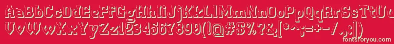 Retrotown3D Font – Green Fonts on Red Background