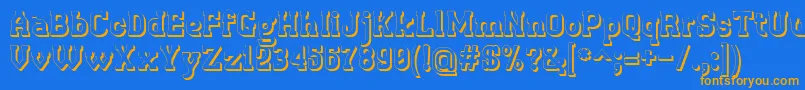Retrotown3D Font – Orange Fonts on Blue Background