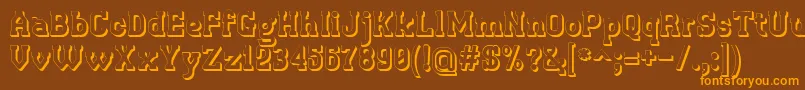 Retrotown3D Font – Orange Fonts on Brown Background