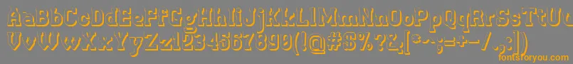 Retrotown3D-Schriftart – Orangefarbene Schriften auf grauem Hintergrund