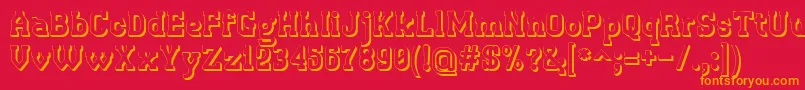 Retrotown3D Font – Orange Fonts on Red Background