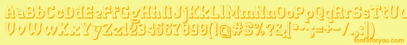 Retrotown3D Font – Orange Fonts on Yellow Background