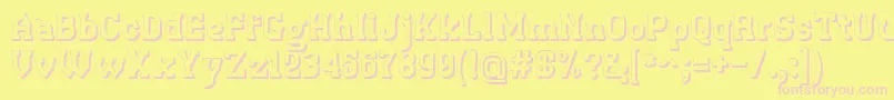 Retrotown3D-fontti – vaaleanpunaiset fontit keltaisella taustalla