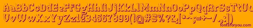 Шрифт Retrotown3D – фиолетовые шрифты на оранжевом фоне
