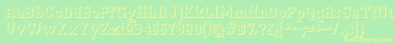 Retrotown3D Font – Yellow Fonts on Green Background