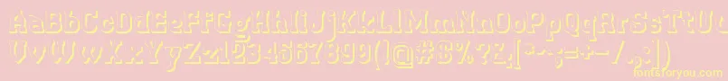 Retrotown3D-Schriftart – Gelbe Schriften auf rosa Hintergrund