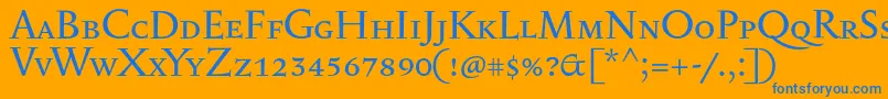 Serapioniisc Font – Blue Fonts on Orange Background