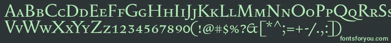 Serapioniisc-fontti – vihreät fontit mustalla taustalla