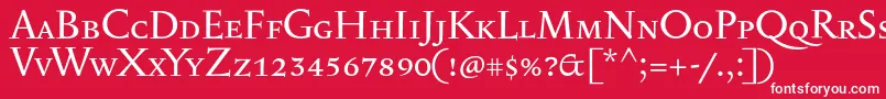 フォントSerapioniisc – 赤い背景に白い文字