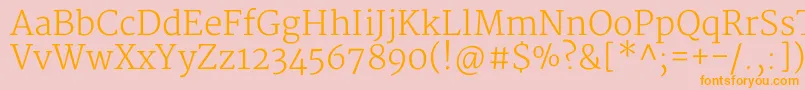 MerriweatherLight Font – Orange Fonts on Pink Background