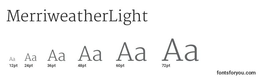 MerriweatherLight Font Sizes