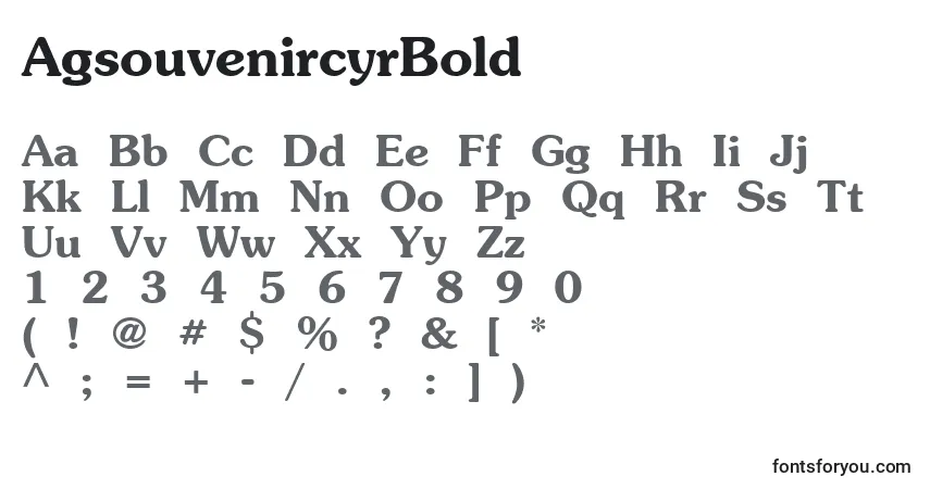 AgsouvenircyrBold-fontti – aakkoset, numerot, erikoismerkit