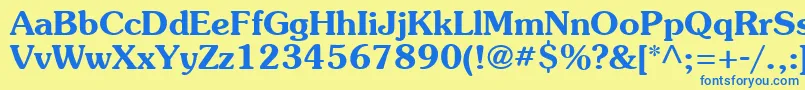 AgsouvenircyrBold Font – Blue Fonts on Yellow Background
