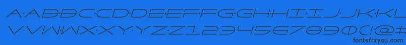 フォントFactorcondital – 黒い文字の青い背景