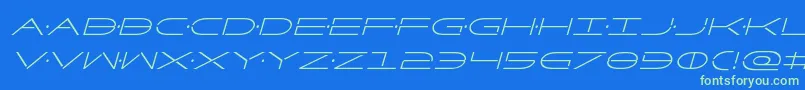 Factorcondital Font – Green Fonts on Blue Background