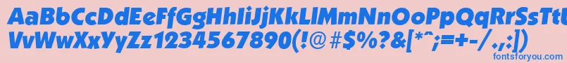 KoblenzserialHeavyItalic Font – Blue Fonts on Pink Background