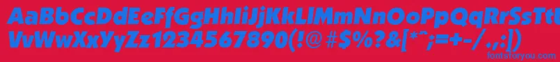 KoblenzserialHeavyItalic Font – Blue Fonts on Red Background