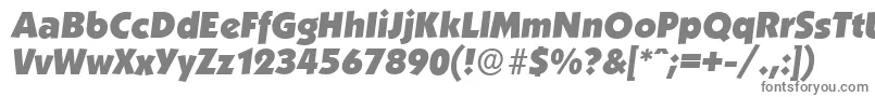 フォントKoblenzserialHeavyItalic – 白い背景に灰色の文字